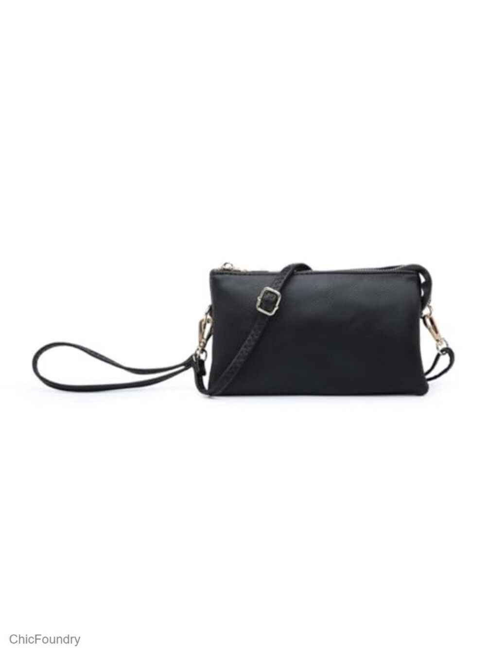 Vegan Leather Crossbody Wristlet Clutch Wallet Purse with 2 Straps